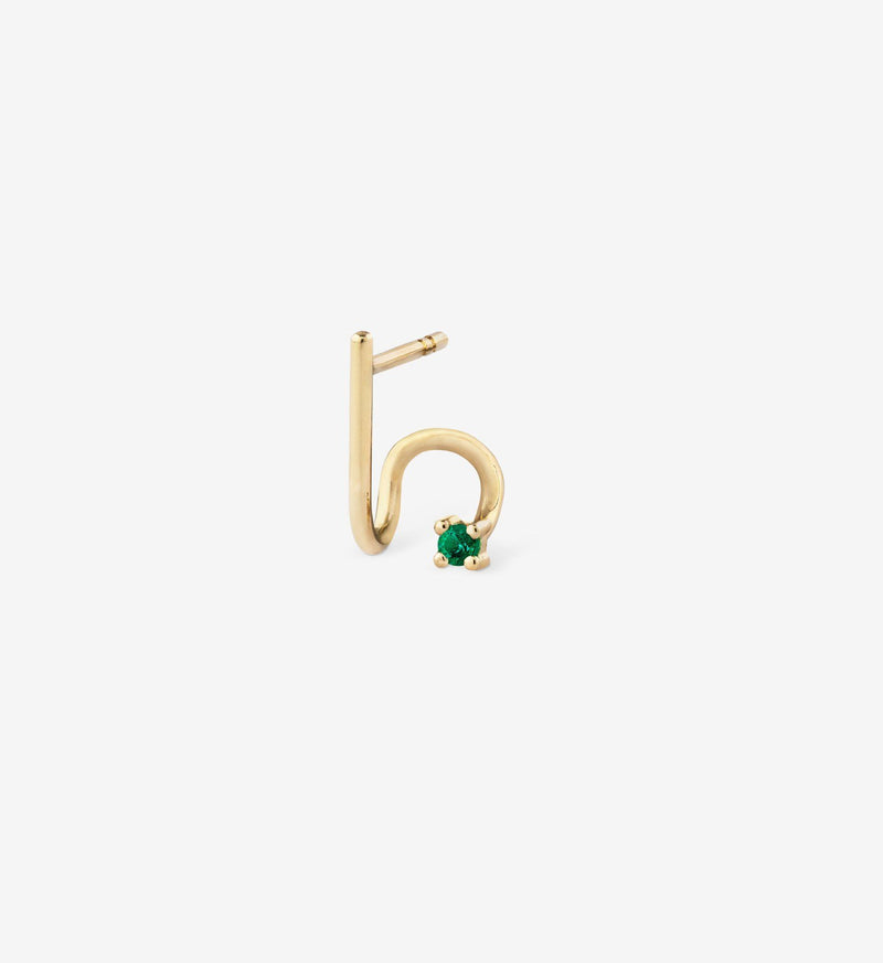 Emerald Spiral Earring 0.04 - Single