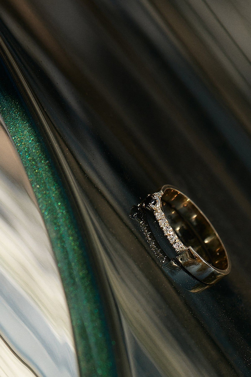 Black Diamond Ring 0.08 in 14K Gold