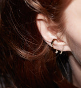 Emerald-Cut Diamond Spiral Earring 0.15 - Single