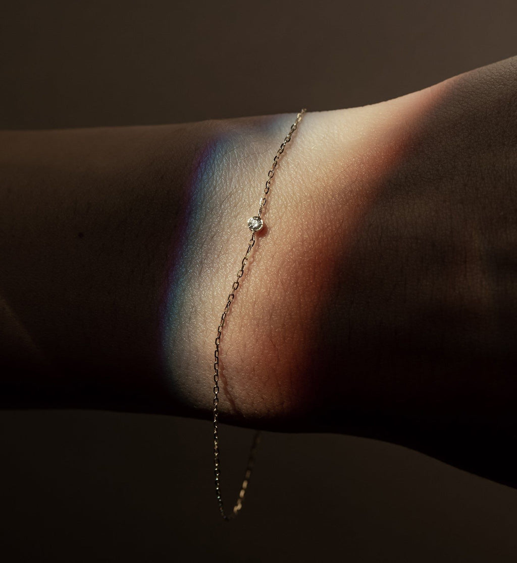 Bezel Armband I Vergoldet aus 14K I Diamant 0.03 Kt.