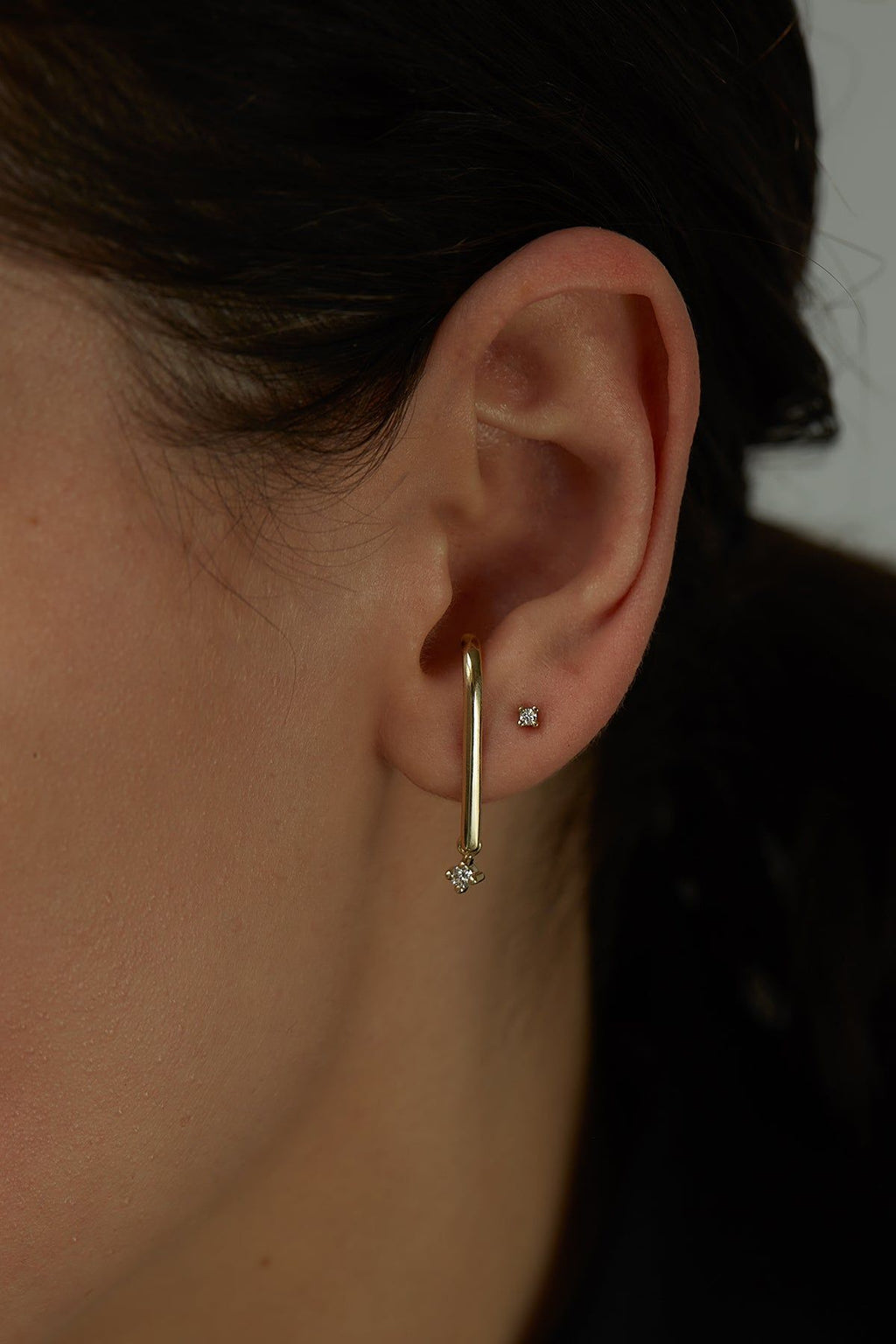 Diamond Drop Earring 0.05 in 14K Gold - Single