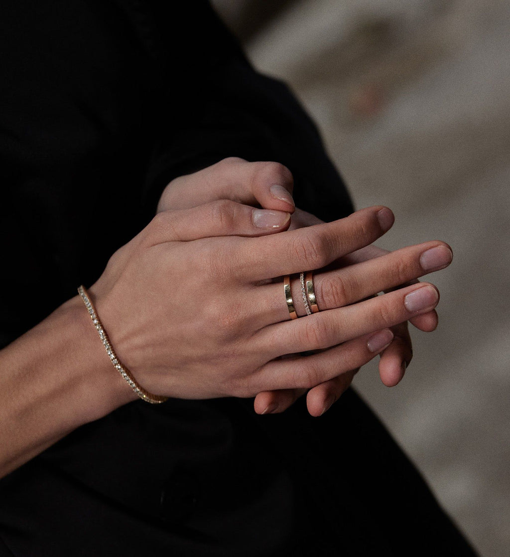 Diamond Line Trio Ring 0.20