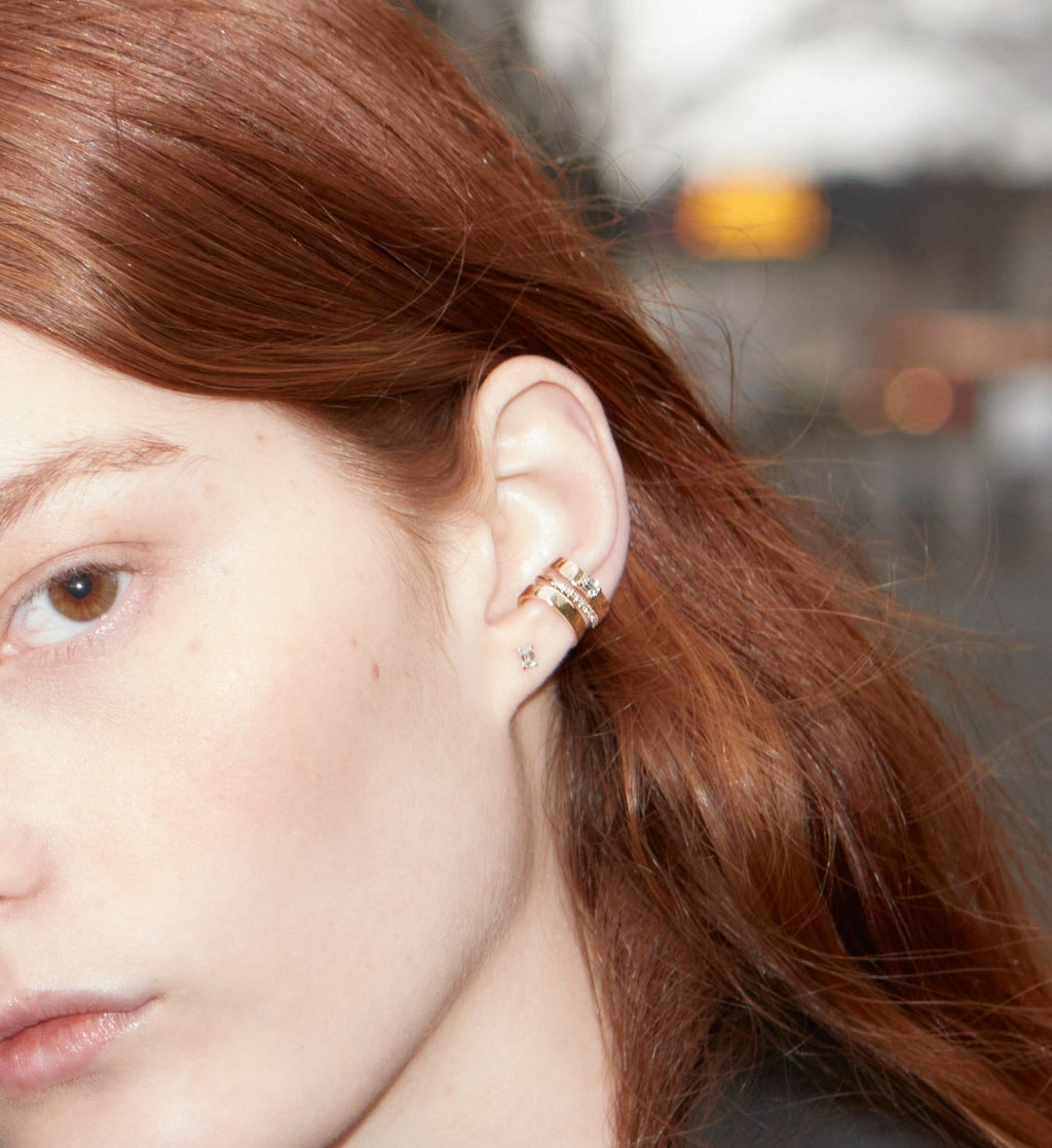 Emerald-Cut Diamond Stud 0.10 - Single