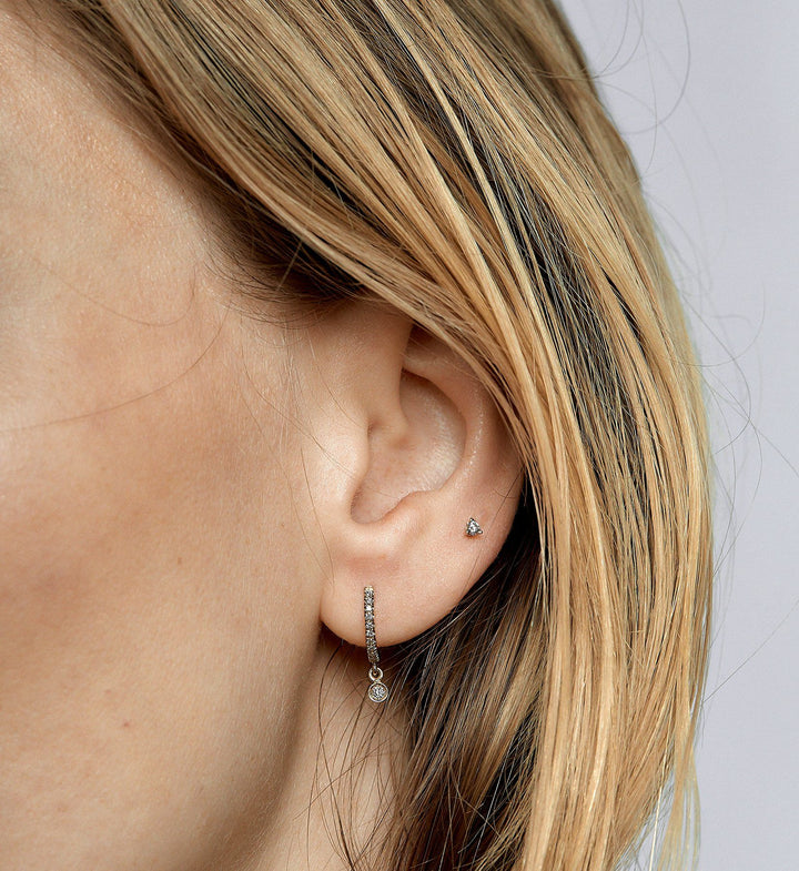 Floating Diamond Stud 0.05 in 14K Gold - Single