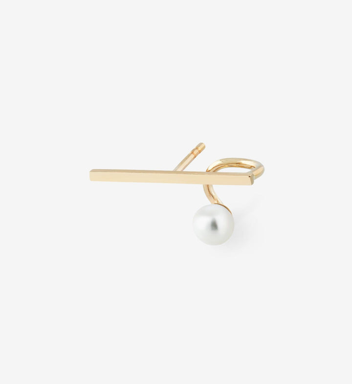 Horizontaler Perlen-Spiral-Ohrring 06 I Single