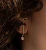 Perlen-Tropfen Diamant-Ohrring 06 I Single