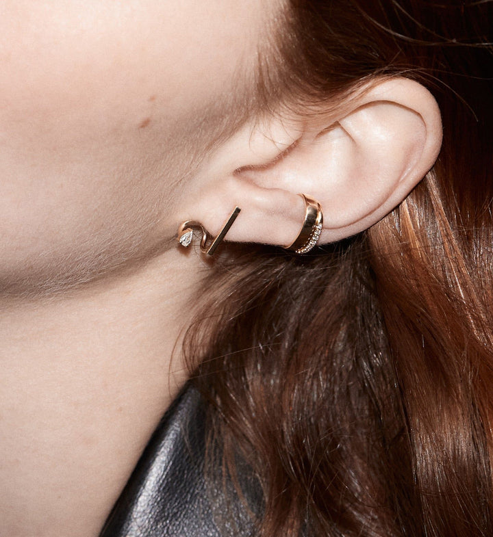 Pear Diamond Spiral Earring 0.07 - Single