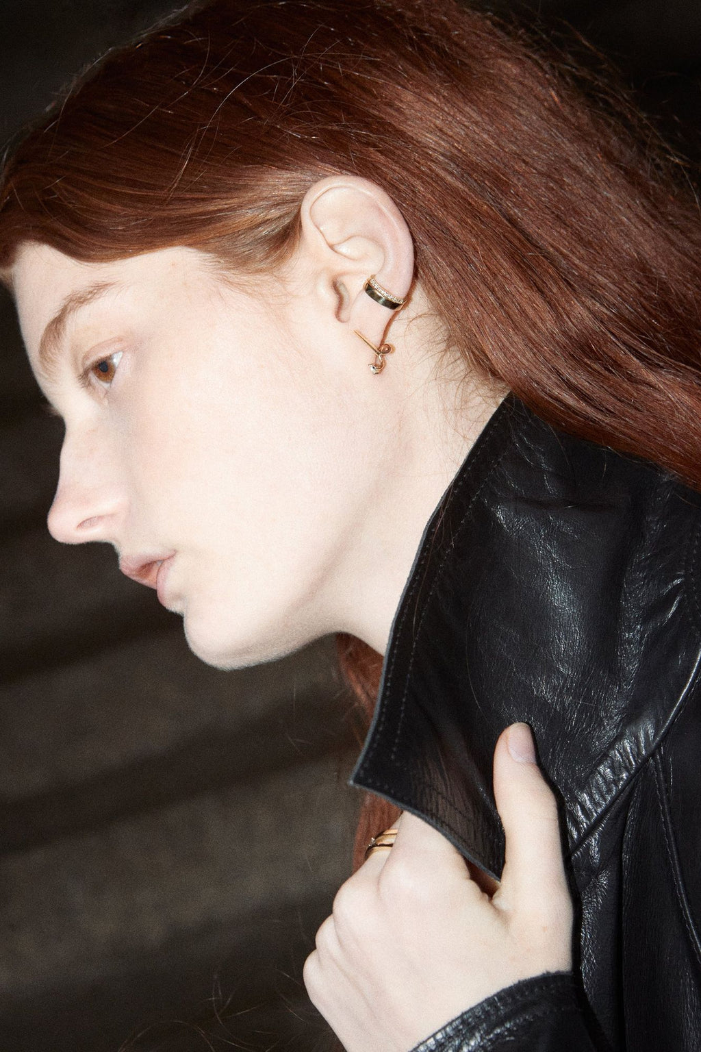 Pear Diamond Spiral Earring 0.07 - Single