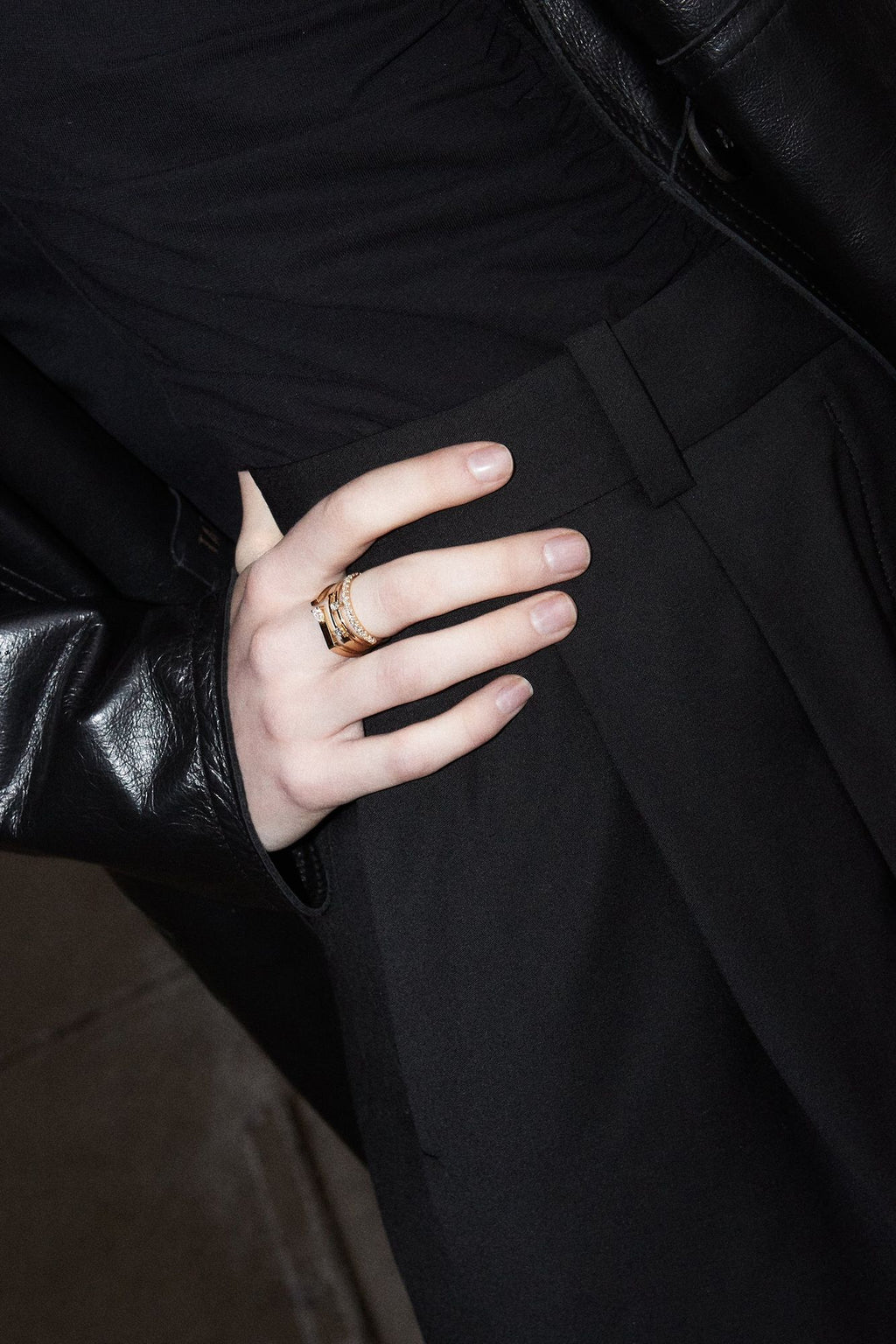 Pear Diamond Bold Ring 0.08