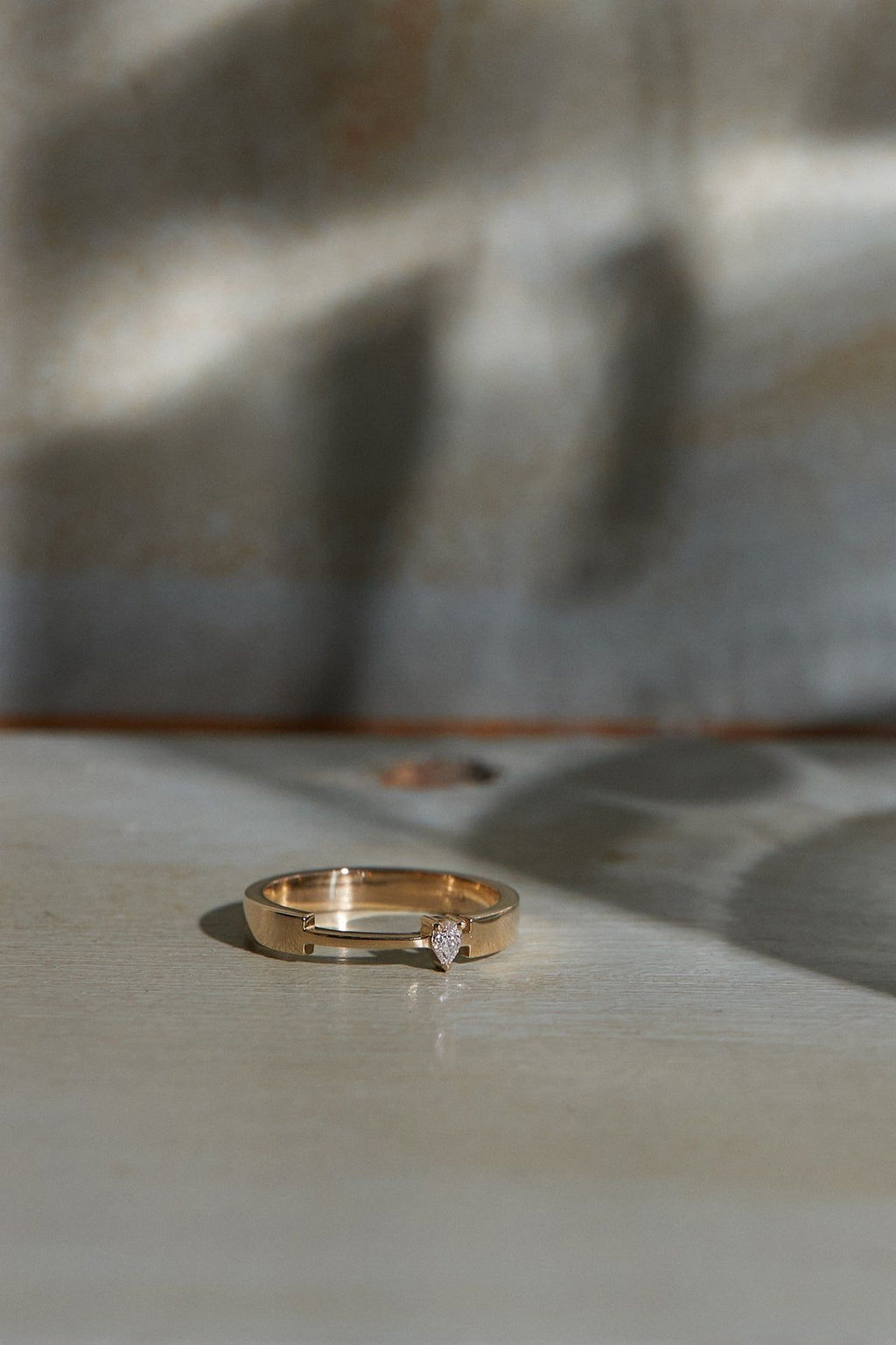 Pear Diamond Bold Ring 0.08