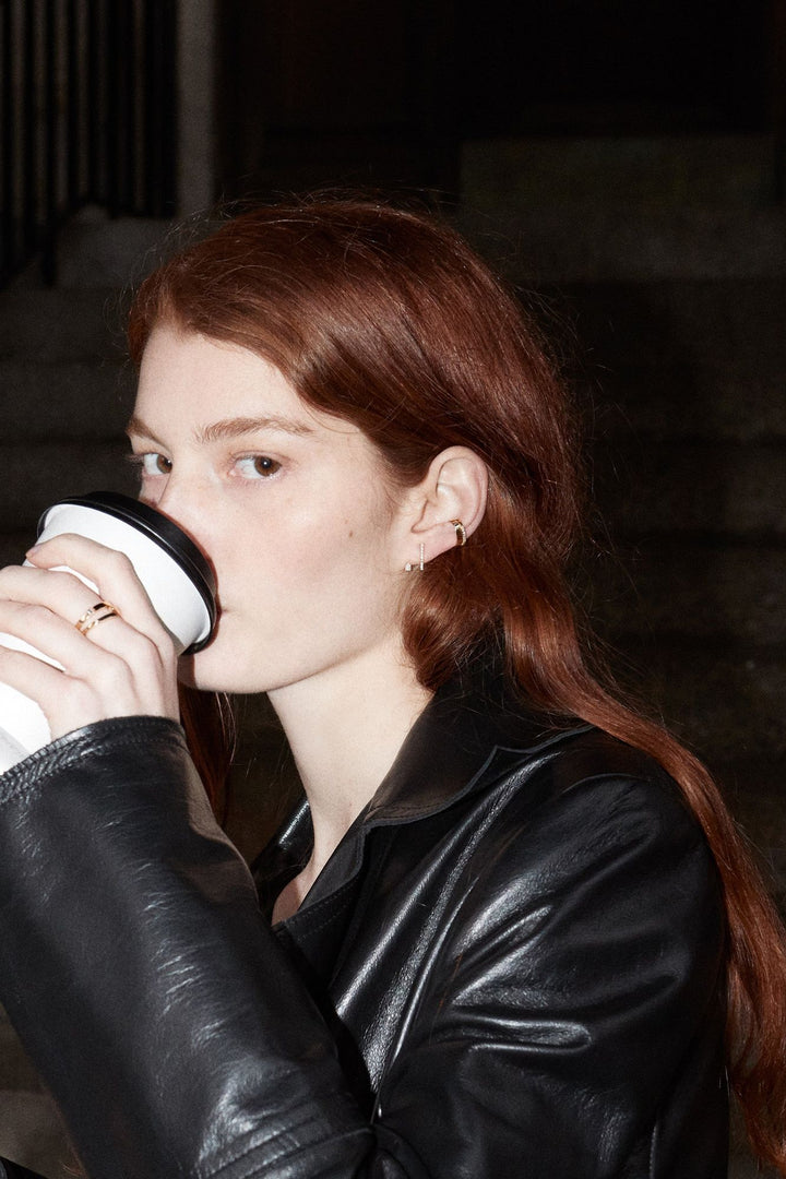 Pear Diamond Spiral Earring 0.12 - Single