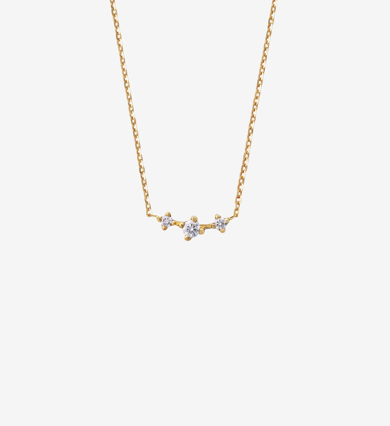 Trio Diamond Necklace 0.09 in 14K Yellow Gold