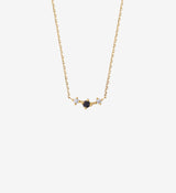 Trio Black Diamond Necklace 0.09 in 14K Yellow Gold