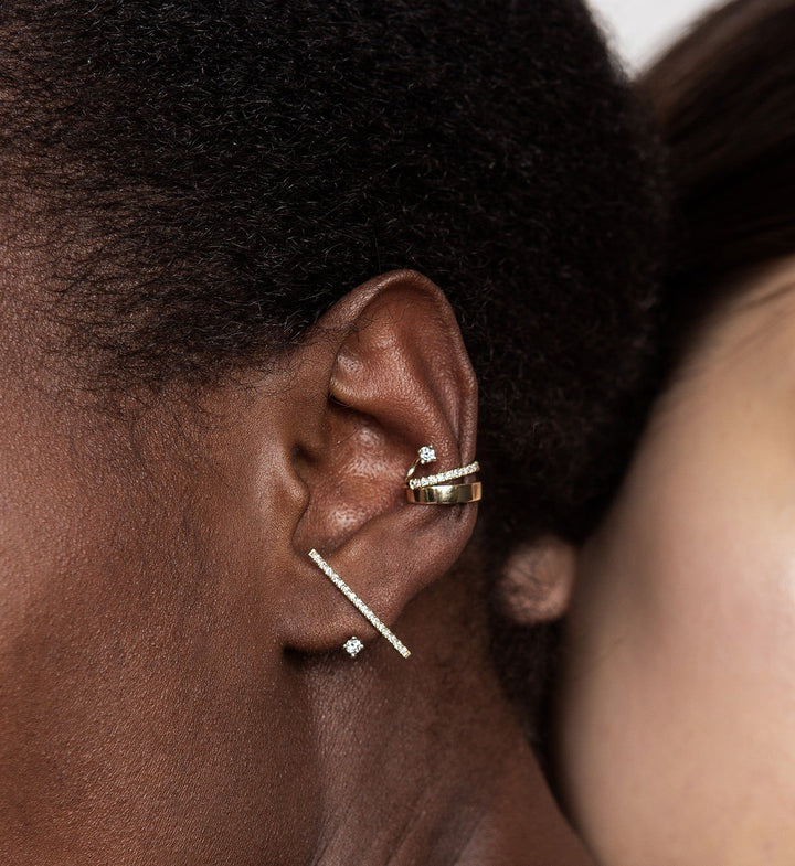 Vertical Diamond Spiral Earring  0.13 - Single