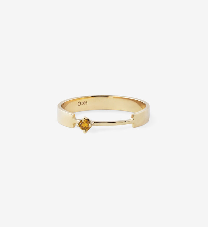 Ring aus 14K Gelbgold I Gelber Diamant 0.05 Kt.
