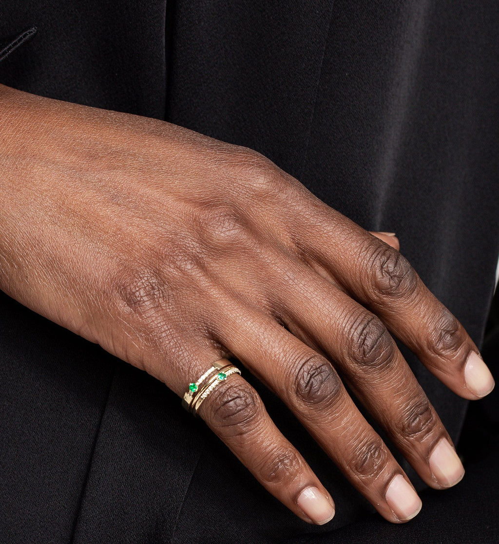 Diamond Emerald Ring 0.08