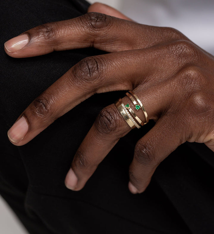 Emerald Spiral Ring 0.05