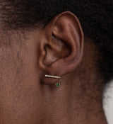 Floating Emerald Diamond Spiral Earring 0.08 - Single