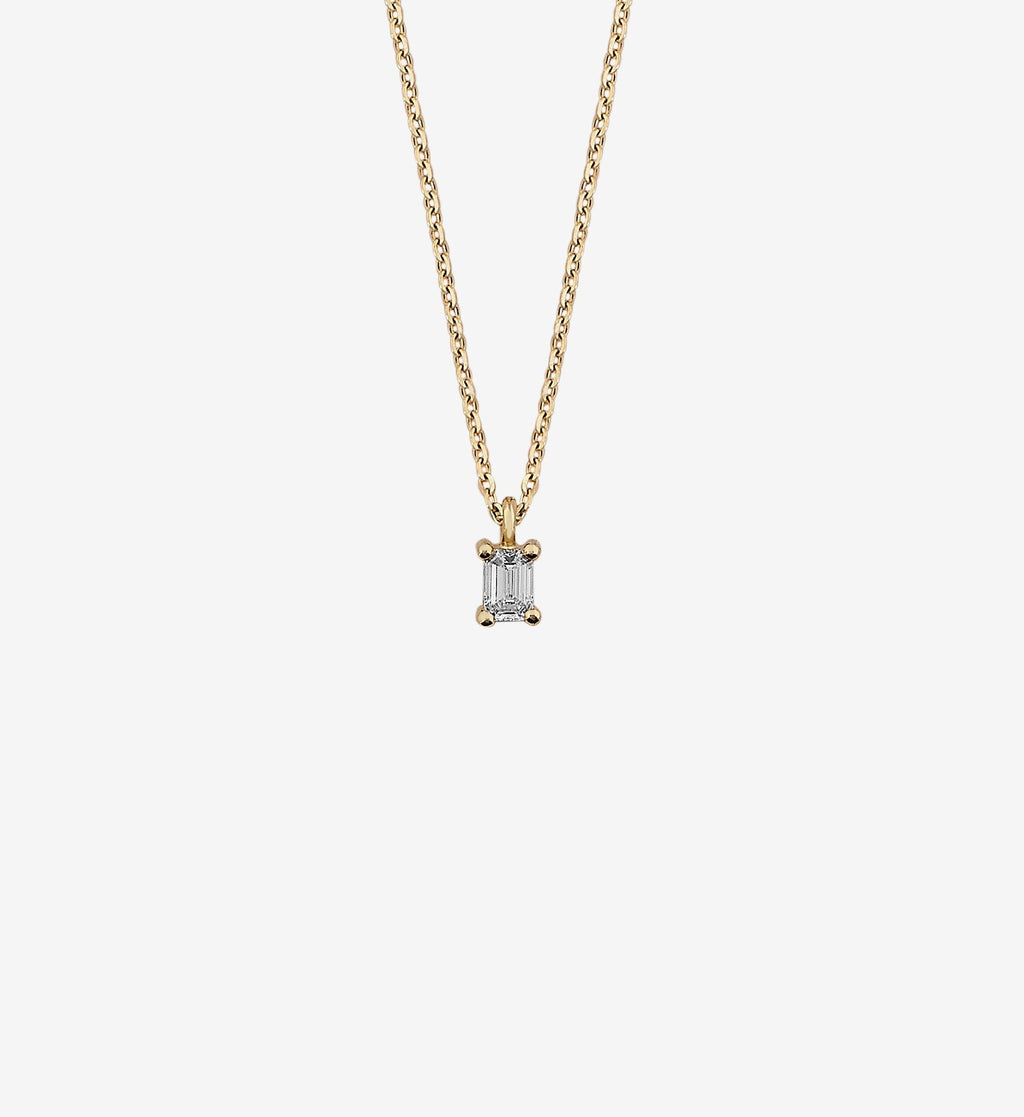 Emerald-Cut Diamond Drop Necklace 0.10