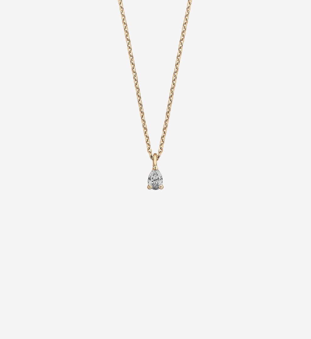 Pear Diamond Drop Necklace 0.11
