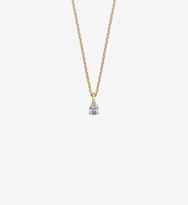 Birnen-Diamant Tropfen Halskette 0.11 Kt.