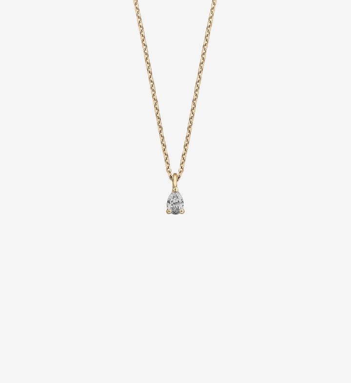 Pear Diamond Drop Necklace 0.11