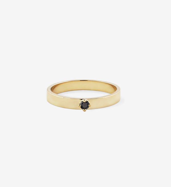 Sort Diamant Stacking Ring 0.06