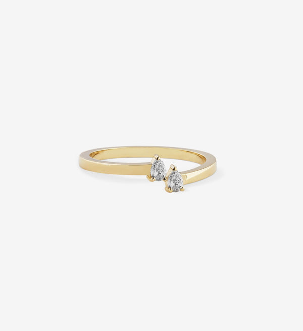 Double Birnen-Diamant Gewundener Ring I 0.14 Kt.