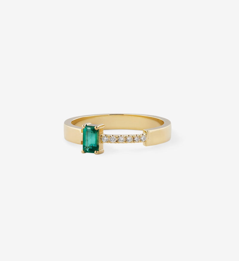Emerald Diamond Ring 0.30