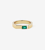 Emerald Split Bar Ring 0.28