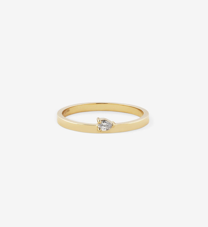 Floating Pear Diamond Ring 0.07