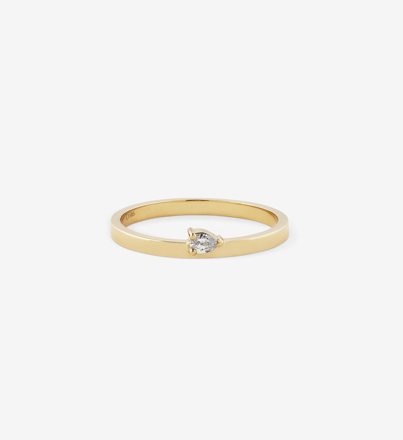 Floating Pear Diamant Ring 0.07