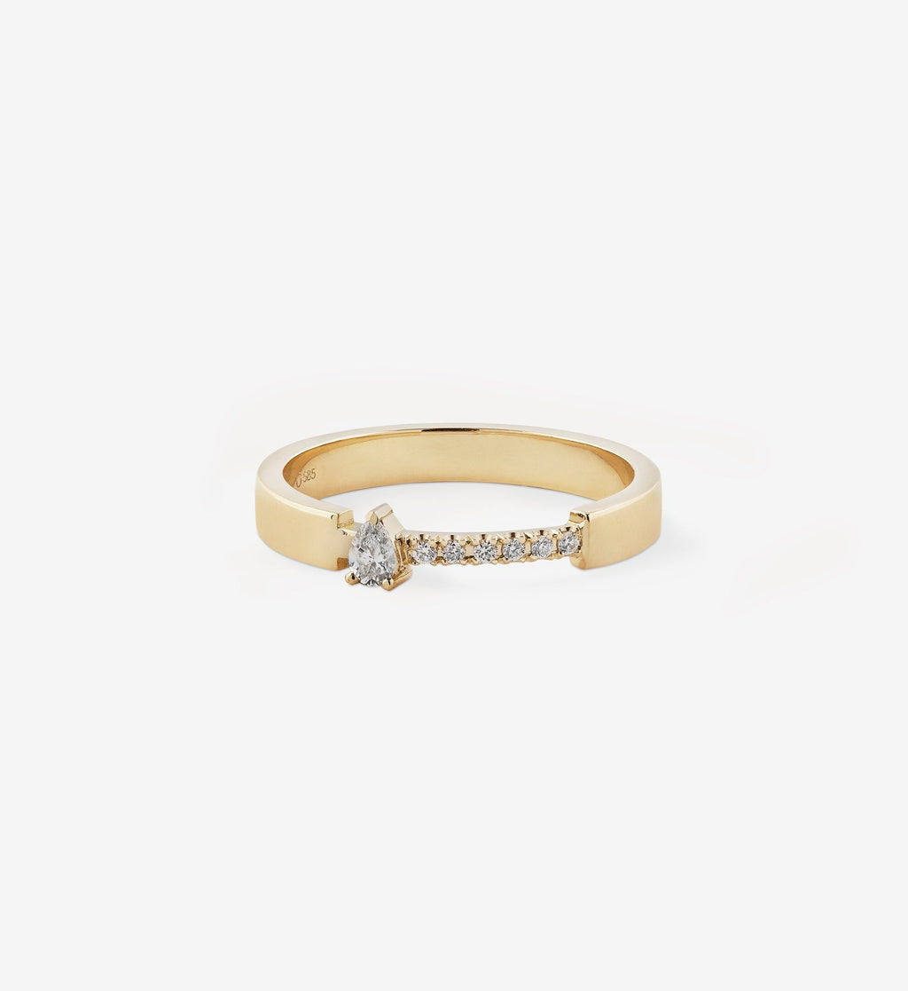Pear Diamond Bold Ring 0.13