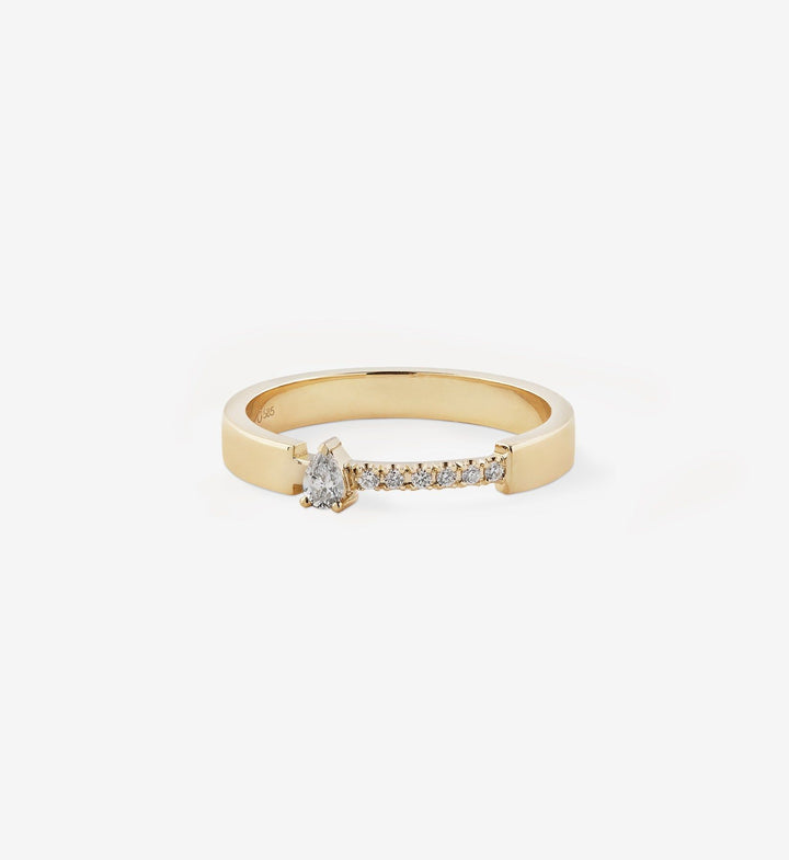 Pear Diamond Bold Ring 0.13