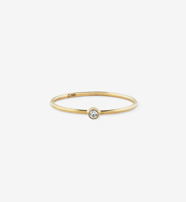 Bezel Diamond Ring 0.03 in 14K Gold