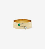 Diamond Emerald Ring 0.12