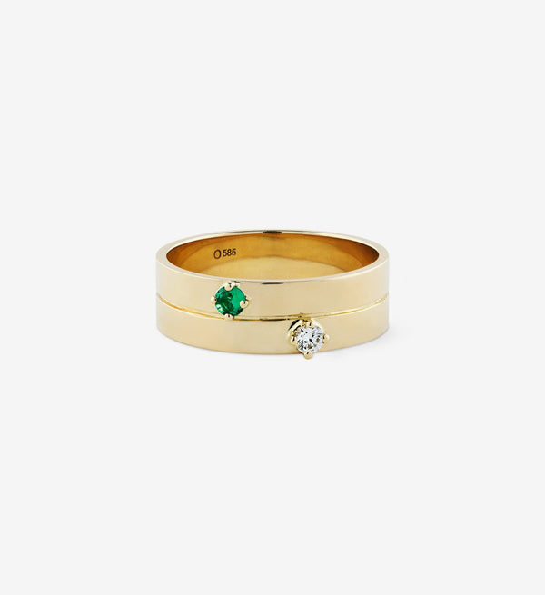 Ring I Diamant & Smaragd 0.12 Kt. 