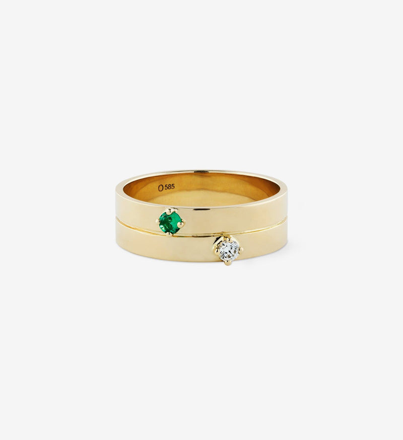 Diamond Emerald Ring 0.12