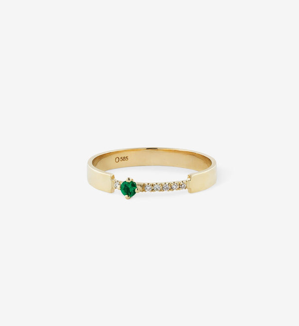Ring I Diamant & Smaragd 0.08 Kt. 