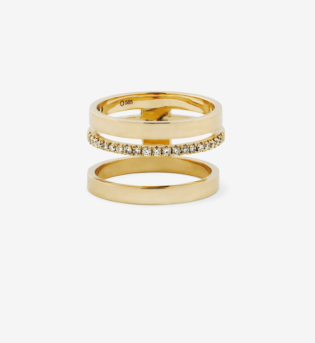 Diamond Line Trio Ring 0.20