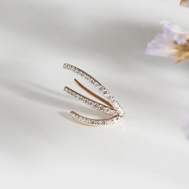 Ocean Ripple 18K Ohrring aus Rosegold I Diamanten