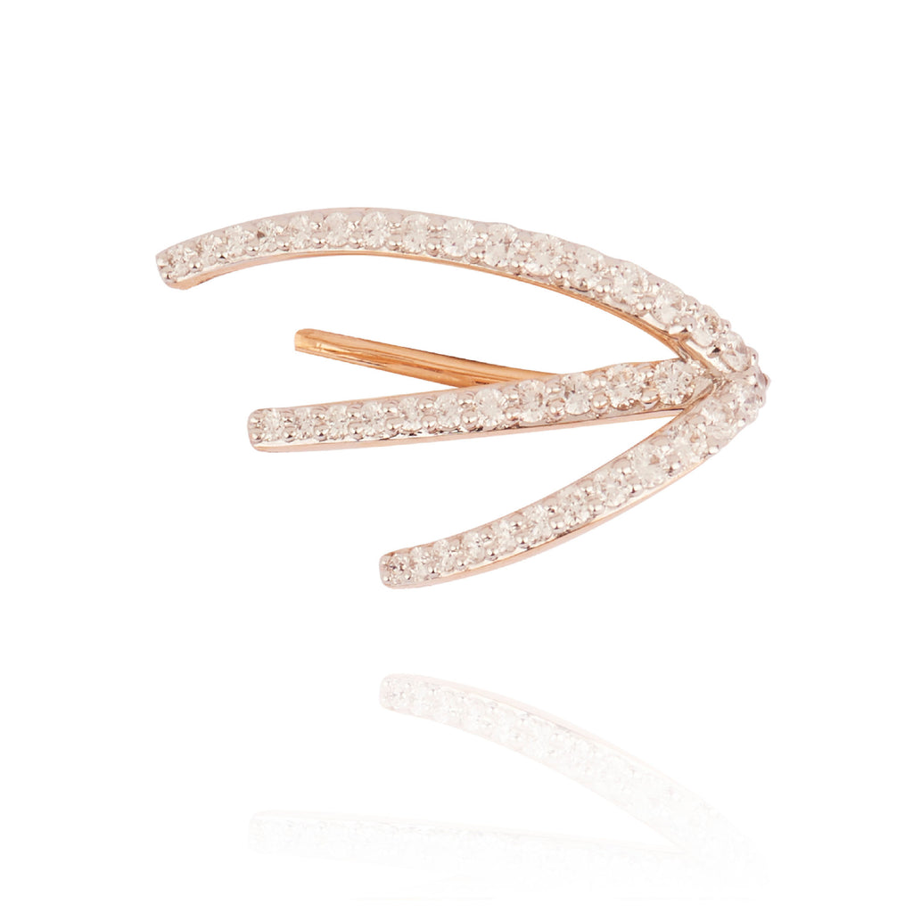 Ocean Ripple 18K Rosegold Earring w. Diamonds