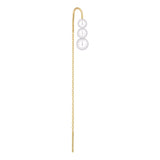 Oceana Hook Threader 18K Gold Plated Earring w. White Pearls
