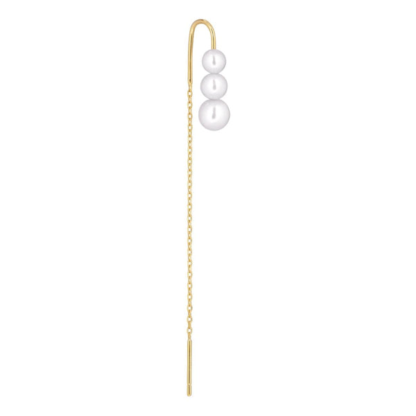Oceana Hook Threader Ohrring I Goldplattiert 18K I Weiße Perlen