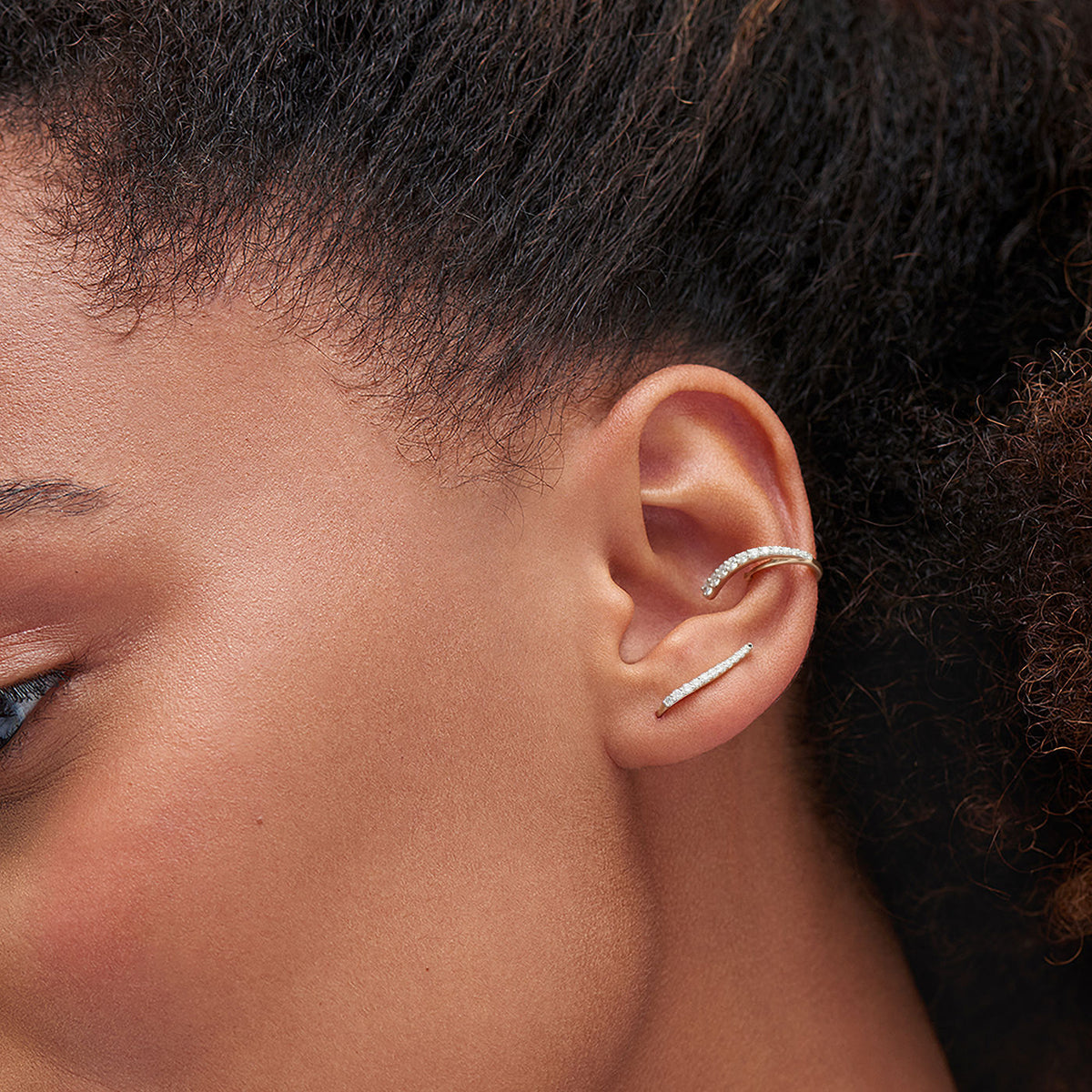 Ocean Tide 18K Rosegold Earring w. Diamonds