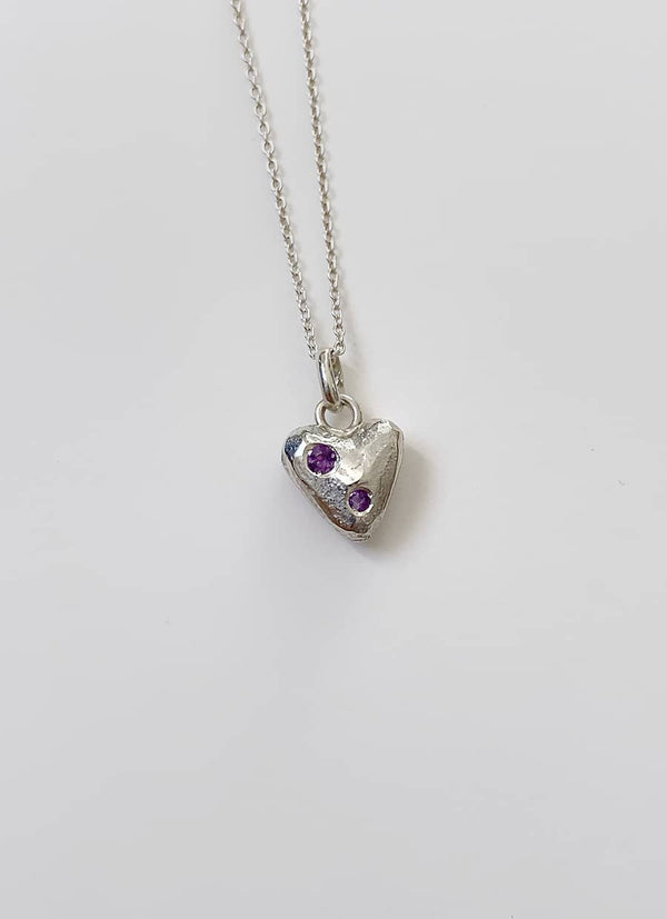 Coralie Grzes | Olivia Amulet of February Silver Necklace w. Amethysts