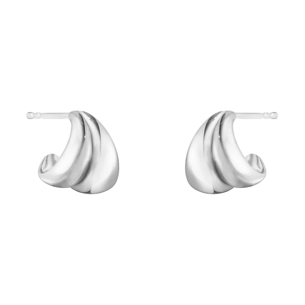 Small Curve Silver Earrings