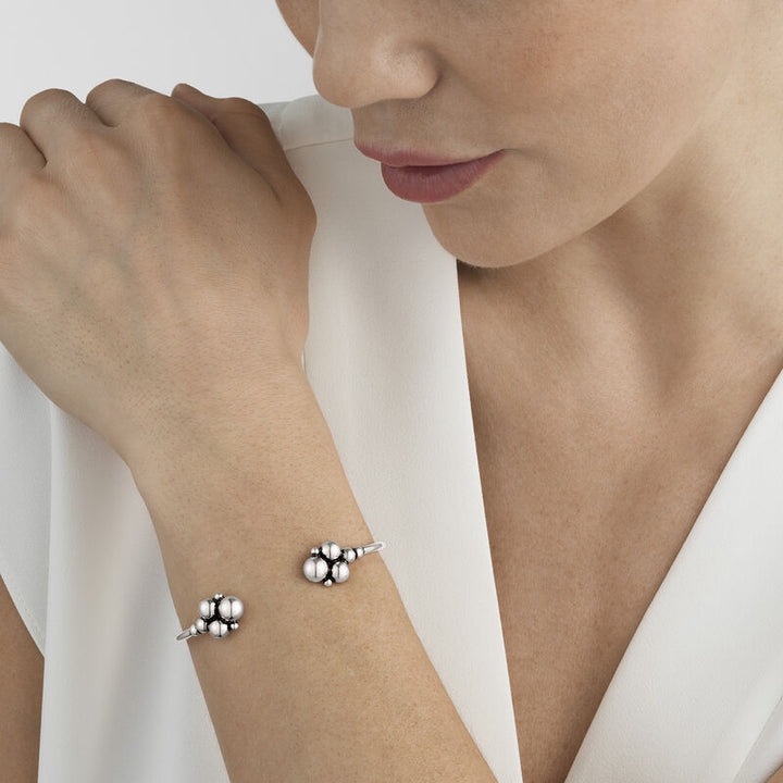 Moonlight Grapes open Silver Bangle