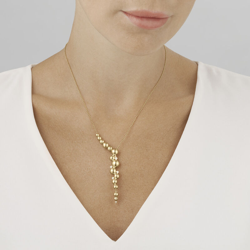 Moonlight Grapes half full 18K Gold Necklace w. Diamonds