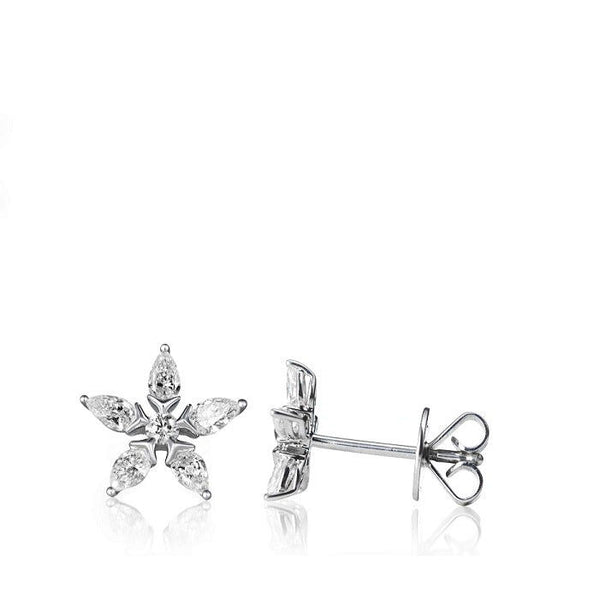 Conscious Flower 18K Guld, Rosaguld eller Hvidguld Ørestikker m. Diamanter